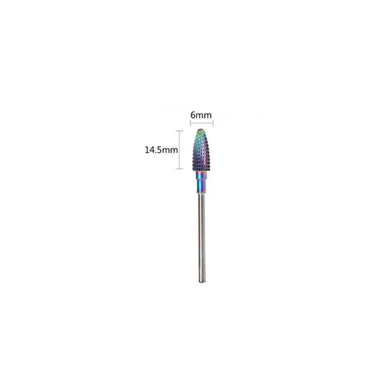 BIT (CAPAT) CONIC Unghii Carbid F-Blue Flame ( RAINBOW)