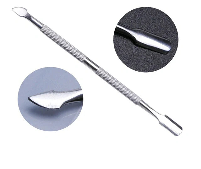 Instrument metalic (chiureta) pentru cuticule, chiureta profesionala din inox unghii, cu 2 capete