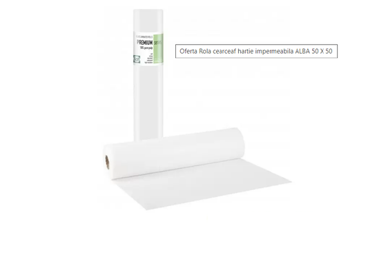 Rola cearceaf pat, hartie impermeabila ALBA 50 X 50