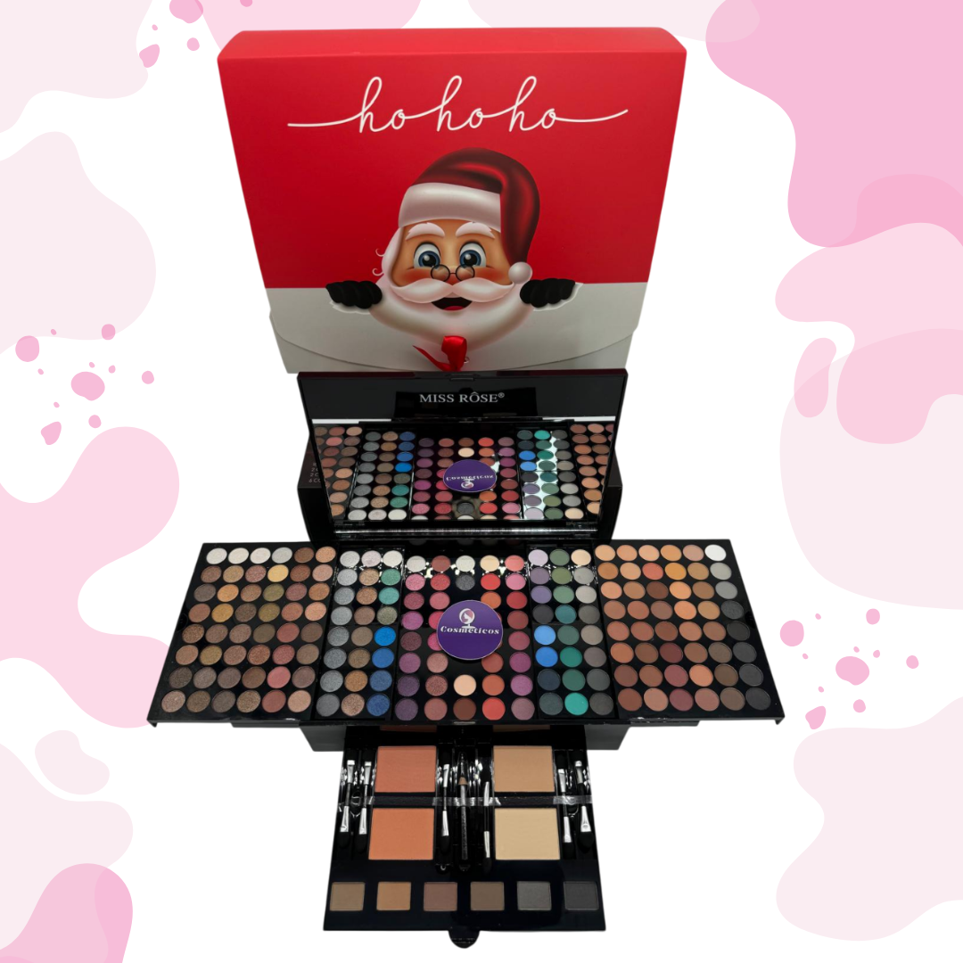 PACHET CADOU : Trusa machiaj 190 culori, farduri, blush, eyeliner, pudra + Set 18 pensule machiaj calitate superioara Megaga, Gold