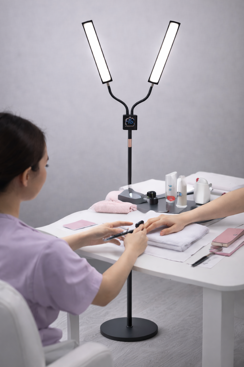 Lampa LED profesionala cu iluminare dubla si suport smartphone – CS-D50S