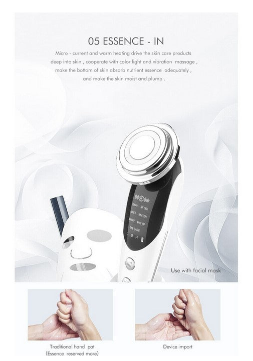 Aparat pentru intinerirea pielii | 7in1 | masaj facial, lifting, anti rid, lumina led, curatare pori, indepartare riduri si cearcane
