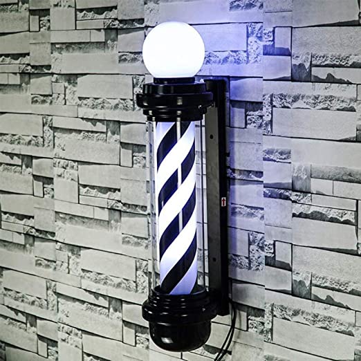 Sigla Barber Shop, Reclama luminoasa frizerie, Barber Pole, 110CM - TOTAL NEGRU