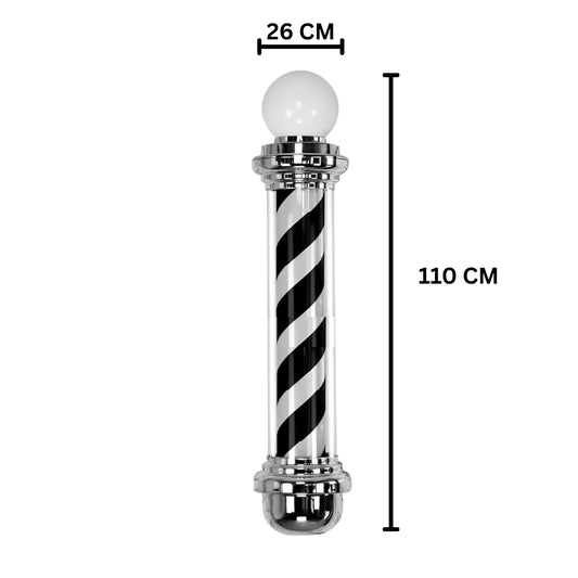 Sigla Barber Shop, Reclama luminoasa frizerie, Barber Pole, 110CM Negru