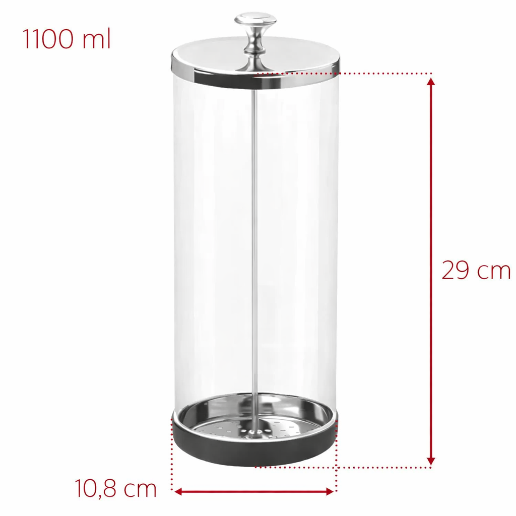 Recipient din sticlă pentru dezinfectarea instrumentelor , 1100 ML