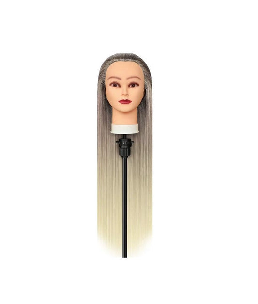 Cap practica manechin, Ombre, 65cm, par des, pentru frizerie/coafor, cu suport