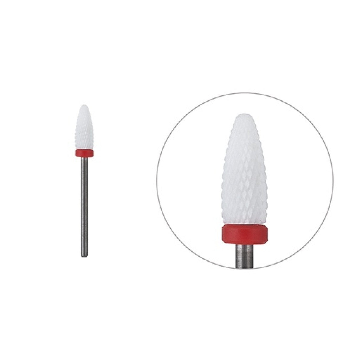 Bit/Cap de freza | Conic 13 MM | Ceramica | Duritate mica - Fină - Rosu