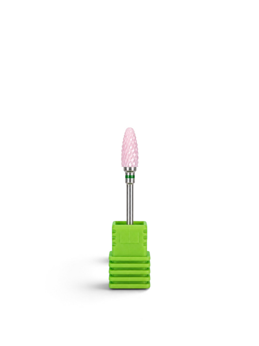 Capat freza ceramic flacara roz 5x15mm bit abrazivitate dura.