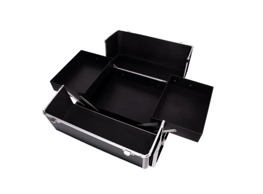 Geanta manichiură - cosmetice - XXL negru-argintiu