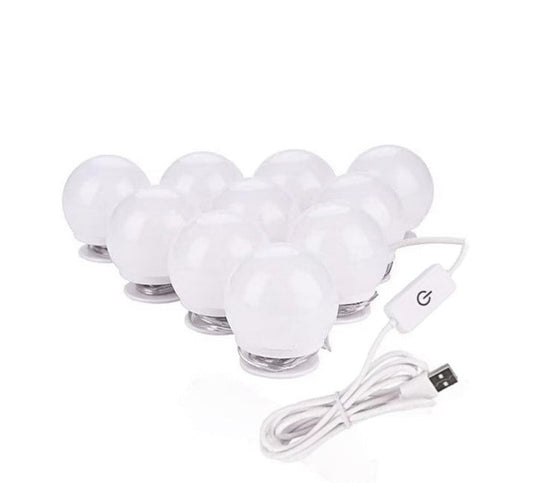 Kit 10 becuri pentru oglinda make-up | Vanity mirror | LED | 3 trepte iluminare