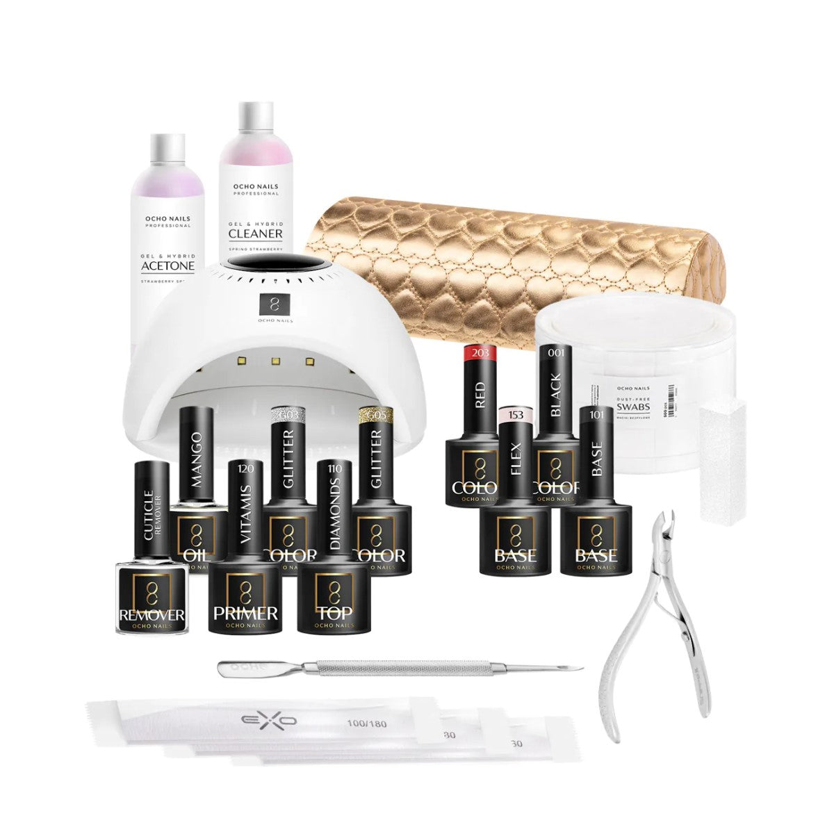 Kit unghii hibrid Ocho Nails | cu lampă UV si perna manichiura