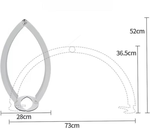 Lampa LED semiluna de masa, pliabila, 36W, culoare alba