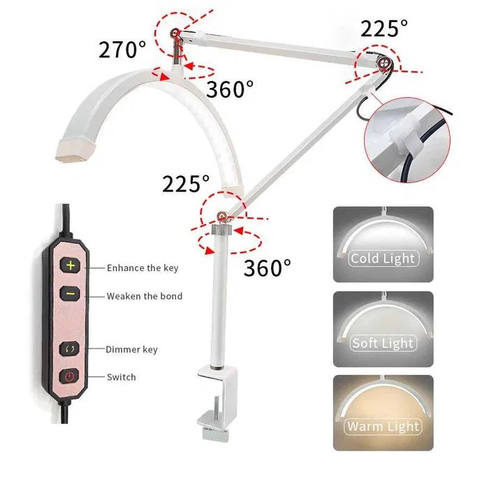 Lampa SEMILUNA Led , cu prindere de masa / pat - Alba , MOON LIGHT