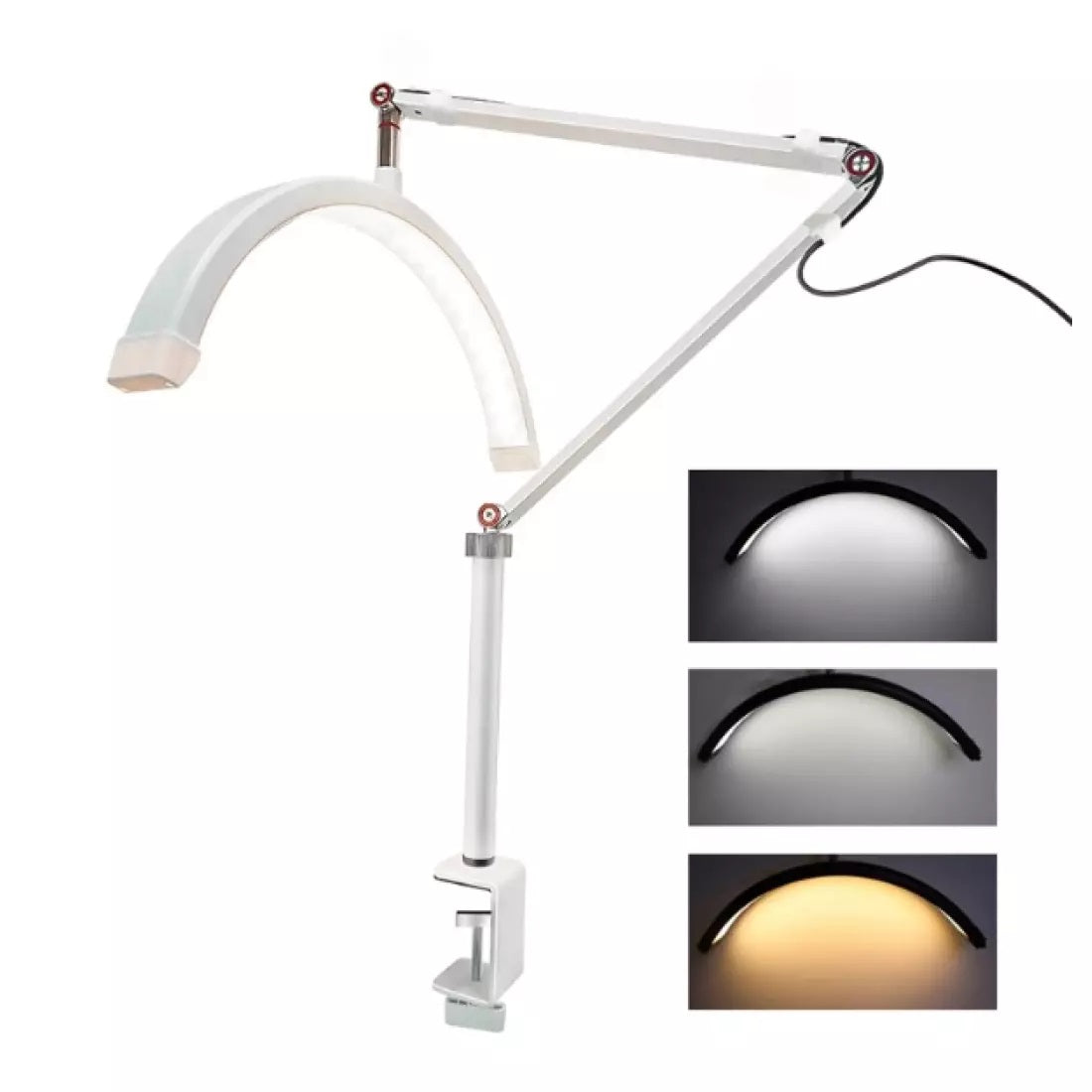 Lampa SEMILUNA Led , cu prindere de masa / pat - Alba , MOON LIGHT
