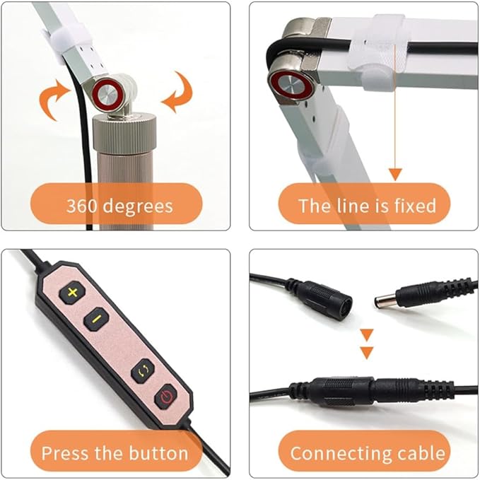 Lampa SEMILUNA Led , cu prindere de masa / pat - Alba/Neagra/Roz , MOON LIGHT