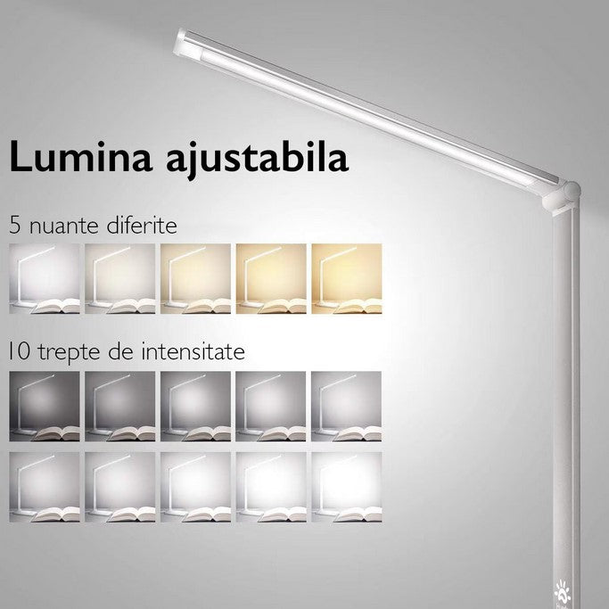 Lampa De Birou LED | 10 Nivele Intensitate, pliabila | Incarcare Wireless Telefon