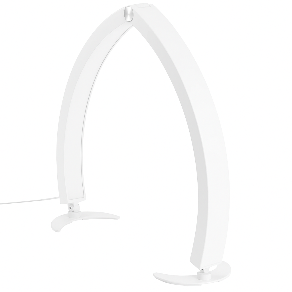 Lampa LED semiluna de masa, pliabila, 36W, culoare alba
