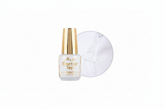 MollyLac Doctor Top Pro Salon – Top Coat Auto-Regenerant, Luciu de Oglinda No Wipe (15g)
