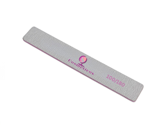 Pila unghii COSMETICOS, dreptunghi, gri, granulatie 100/180