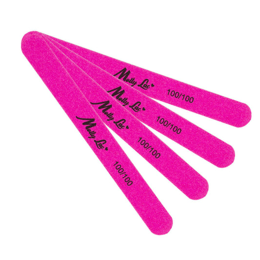 Set 10 BUC Pila Unghii SLIM MollyLac 100/100 - NEON PINK