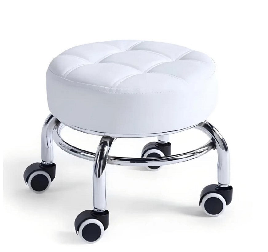 Scaun de Pedichiura pe role | Rotire 360, Dimensiuni 34x26,5x5,5 cm ,NEGRU