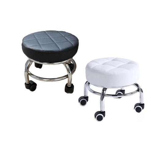 Scaun de Pedichiura pe role | Rotire 360, Dimensiuni 34x26,5x5,5 cm ,NEGRU