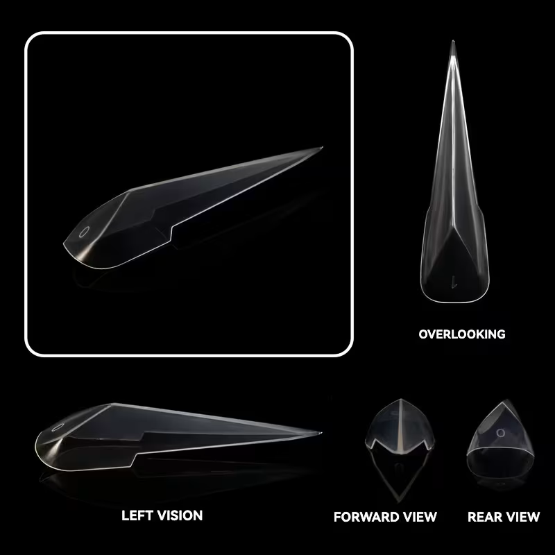 Tipsuri Reutilizabile Dual Form NO. #52 – Design 3D Facetat, Tip Gheara (140 buc)