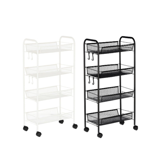 Ucenic profesional pentru salon, cosmetica | 4 rafturi | ST45BL | Negru/Alb