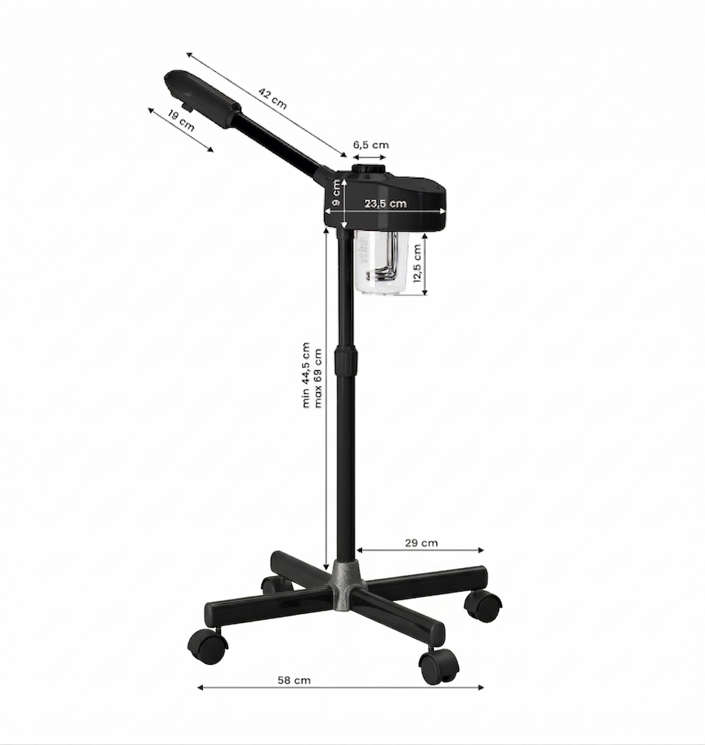 Vapozon Profesional cu Ozon, Black Edition 800W – Pentru Barbershop si Cosmetica