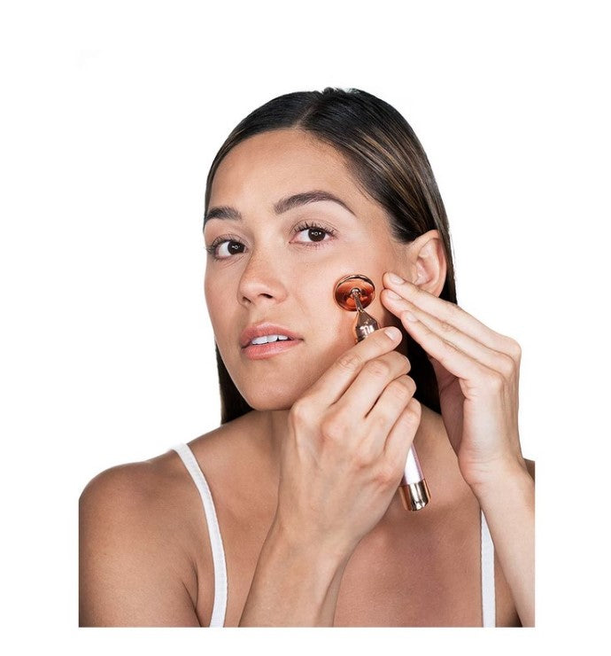 Set aparat de Masaj Facial si Corporal cu Vibratii, Rola din Jad Natural, antirid, lifting facial