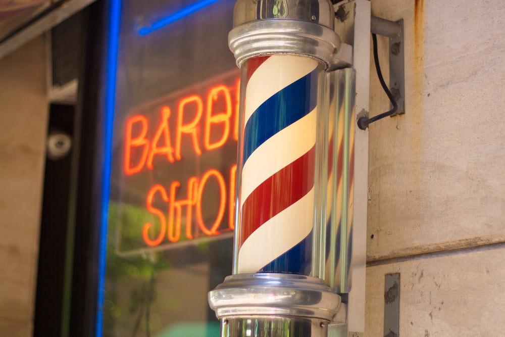 Sigla Barber Shop, Reclama luminoasa frizerie, Barber Pole, 110CM c