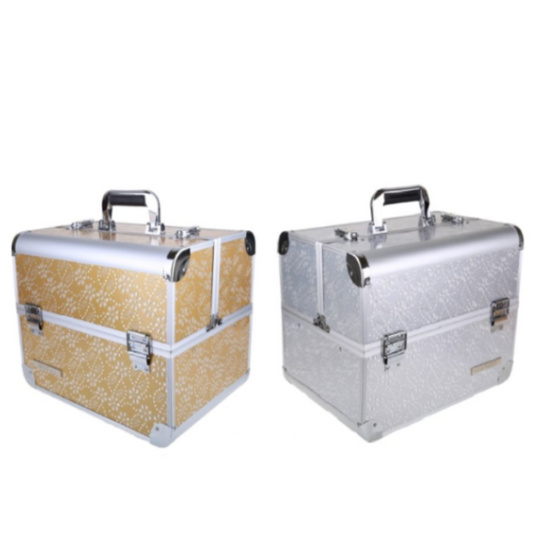 Geanta mare manichiura, structura aluminiu, strasuri