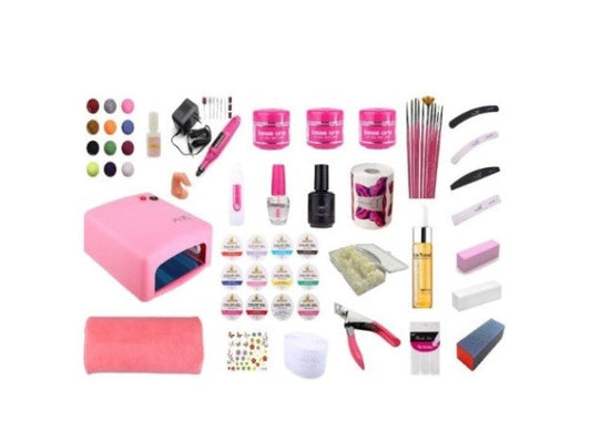 Kit unghii false : geluri base one, lampa, freza - PREMIUM
