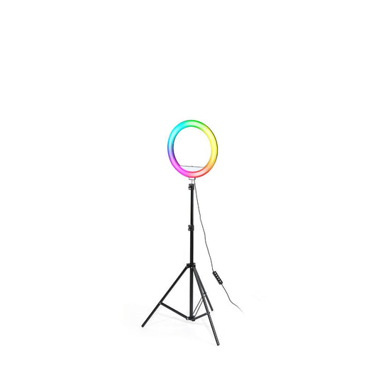 Ring Light LED RGB, Lampa circulara color 26cm, trepied 210cm,