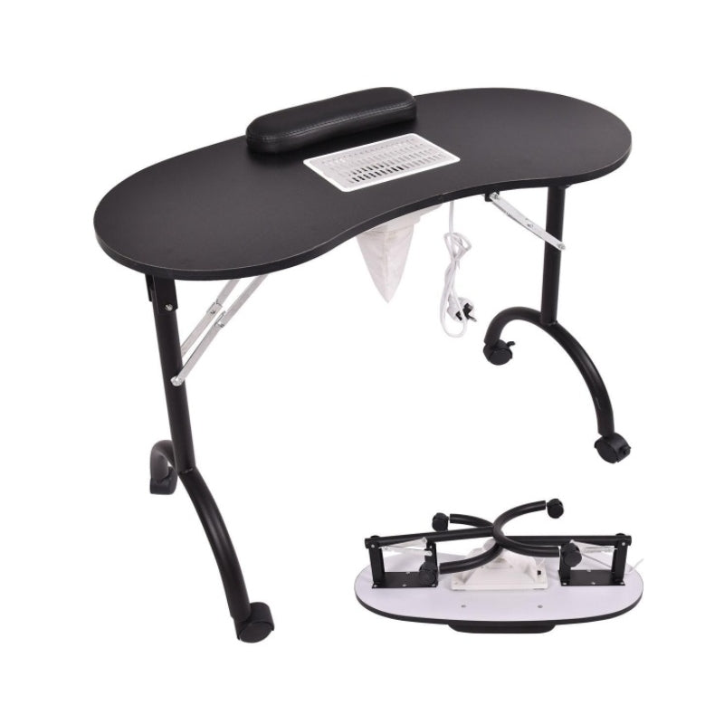 Masa pentru manichiura mobila, cu aspirator incorporat - Negru 9007