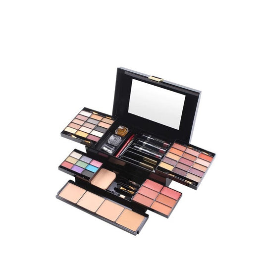 Trusa de machiaj profesionala, Color Spirit, Miss Rose, 39 nuante de fard, 4 nuante de pudra si 6 nuante de blush