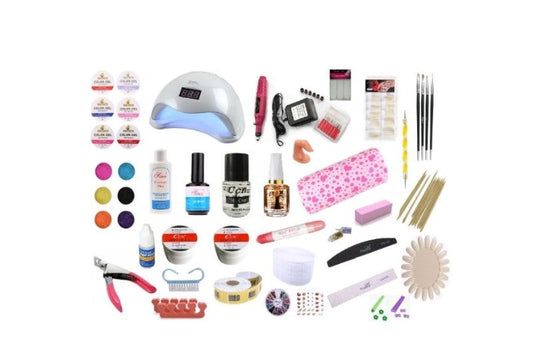 Kit unghii false:lampa freza geluri pensule suport - PROMO