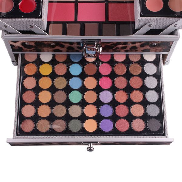 Trusa make up multifunctionala cu geanta Miss Rose, Animal print