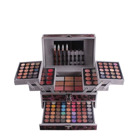 Trusa make up multifunctionala cu geanta Miss Rose, Animal print