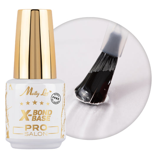 Bază MollyLac X-Bond Base Pro Salon – Aderență Maximă Hema Free 15g