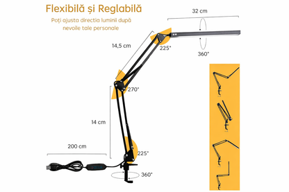 Lampa LED bagheta, cu prindere de masa