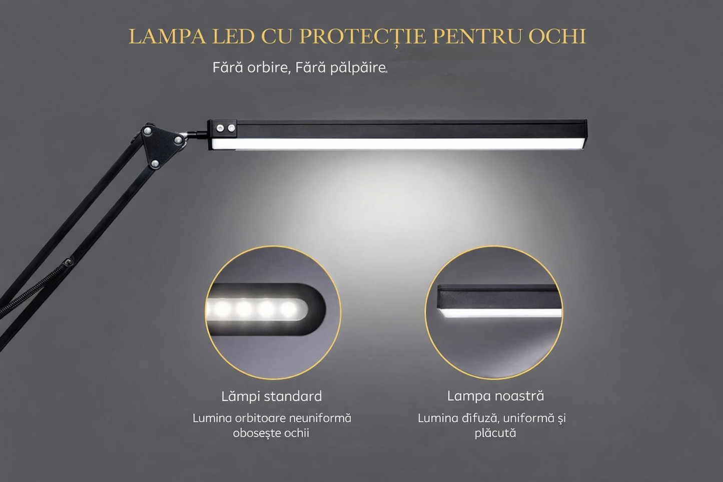 Lampa LED bagheta, cu prindere de masa