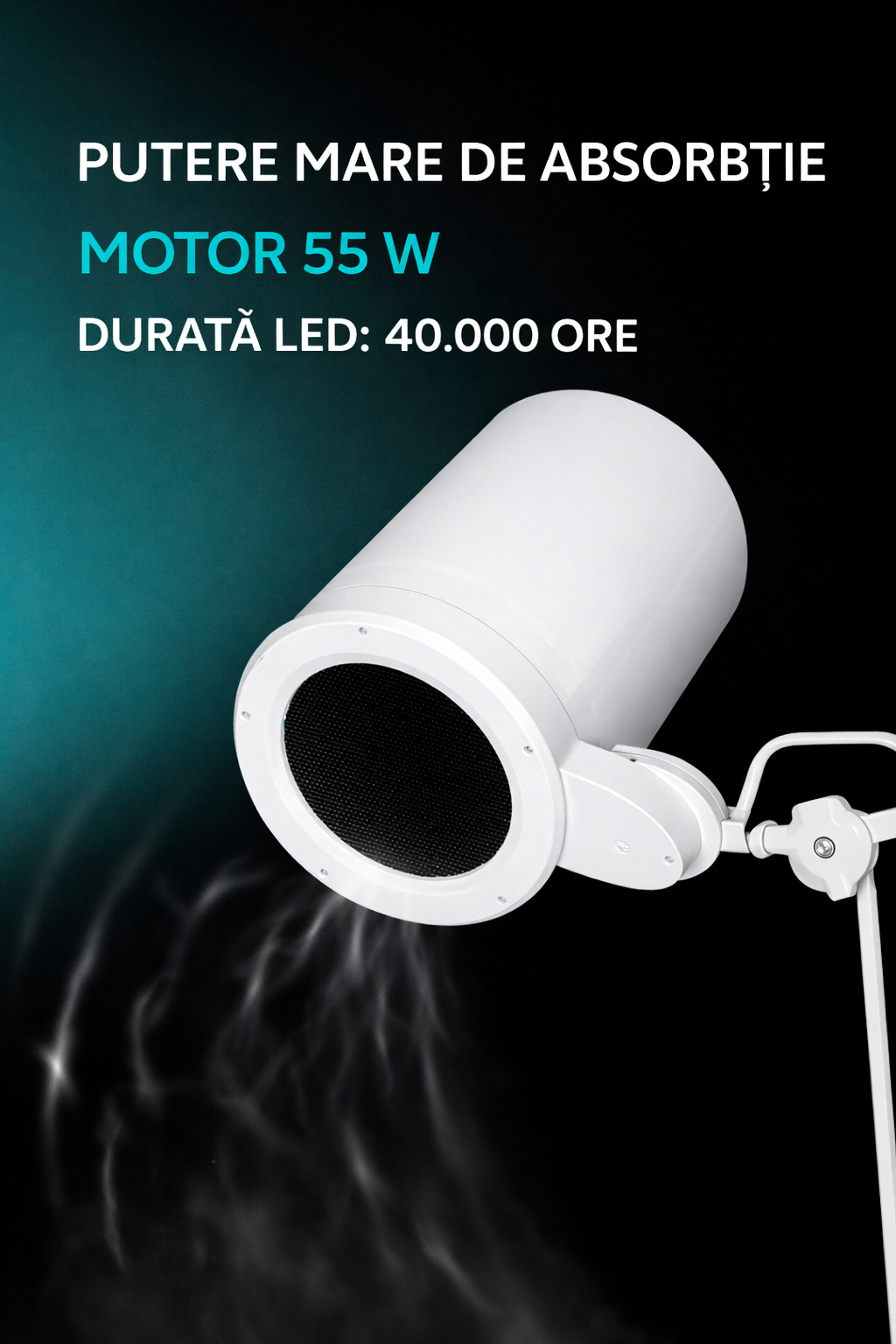 Aspirator Unghii Profesional cu LED si Reglaj Intensitate