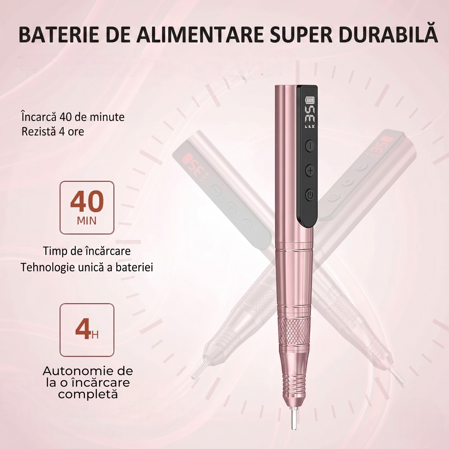 Freza Profesionala Reincarcabila – 35.000 RPM, Wireless Design