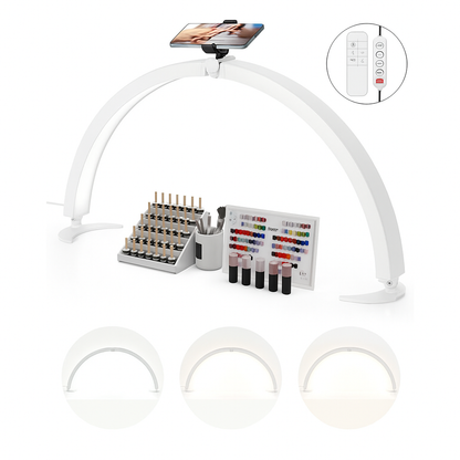 Lampa LED semiluna de masa, pliabila, 36W, culoare alba