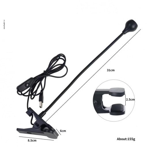Lampa UV LED Flexibila, prindere clip-on, 5W, USB