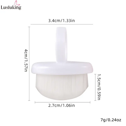 Grafic tehnic ce indica dimensiunile si cotele exacte in milimetri si inch pentru inelul si capul periei de praf Ring Brush.