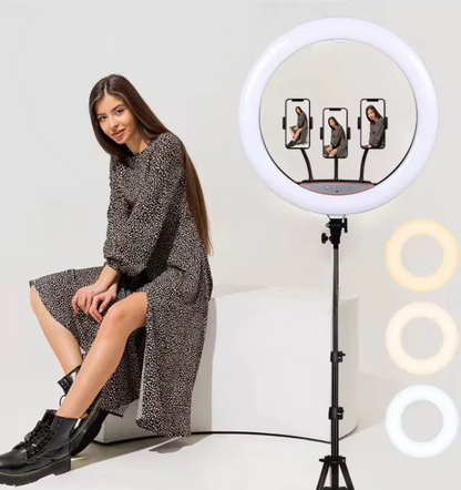 RING LIGHT LED 56cm, 55w, trepied 2m, telecomanda