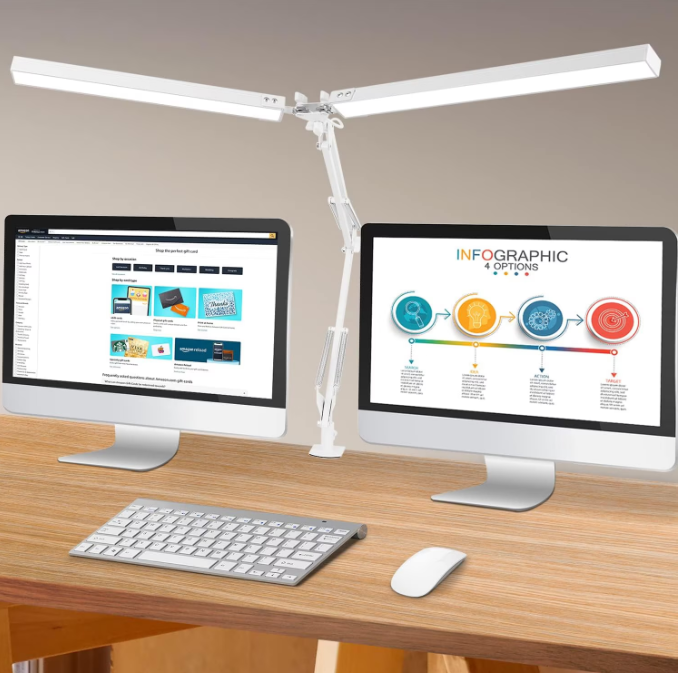 Lampa LED bagheta dubla, cu prindere de masa