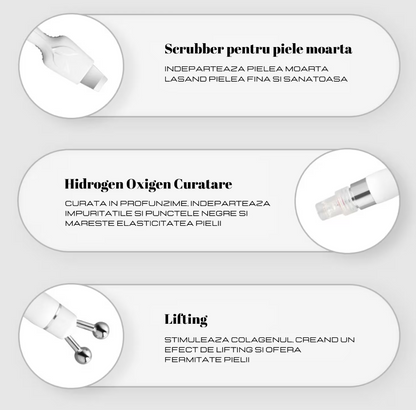 Combina Cosmetica Profesionala Hydrafacial 7 in 1 | Hidradermabraziune, Radiofrecventa si Masca LED